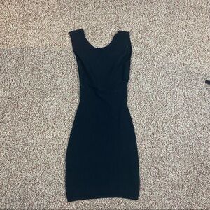 Olivaceous Black Bodycon Dress